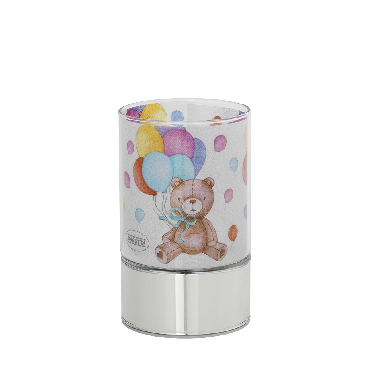 LAMPADA IN VETRO H. 15 CON DECORO PALLONCINI